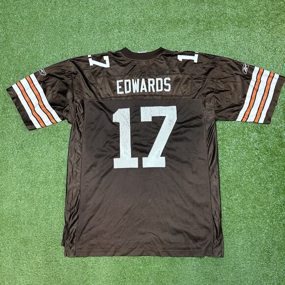 Cleveland Browns Jersey Mens Extra Large Brown Edwards #17 Reebok NFL Vintage - Picture 1 of 10